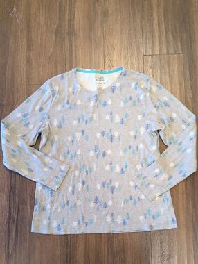 Croft & Barrow Grey Long-Sleeve Forest Winter Tree Print Tee